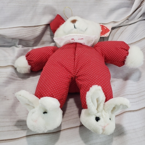 Plush Creations Inc. Dreaming Of  You Bear Pajamas Bunny Slippers Vintage 1994 - Picture 6 of 11